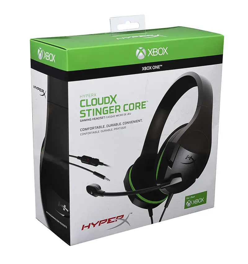Căști de gaming HyperX CloudX Stinger Core, compatibile cu PC/Xbox One/Xbox Series X|S, negre/verzi