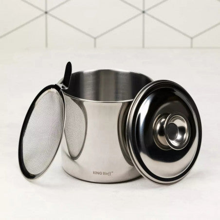 Oală pentru ulei KingHoff 1726, 1,2 l, strecurătoare, 12,5 x 11,5 cm, oțel inoxidabil
