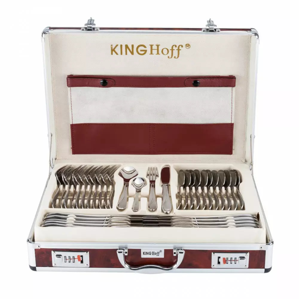 Set de tacâmuri și servire KingHoff, inox, 72 piese