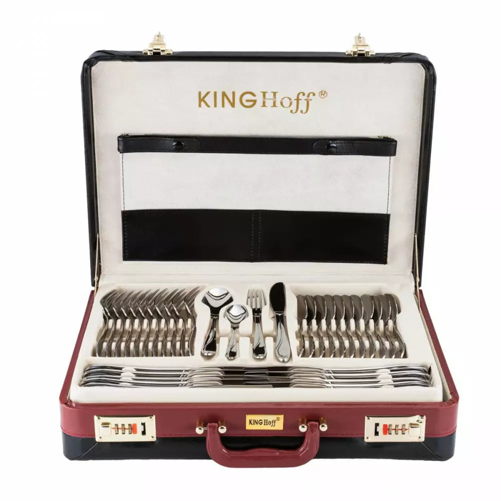 Set de tacâmuri și servire KingHoff, inox, 72 piese