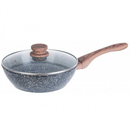 Tigaie wok Kinghoff 1583, 24 cm, Inducție, Strat triplu de granit, Gri