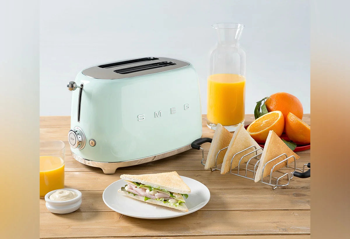 Prăjitor de pâine Smeg TSF01PGEU, 950 W, 2 felii, Verde pastel