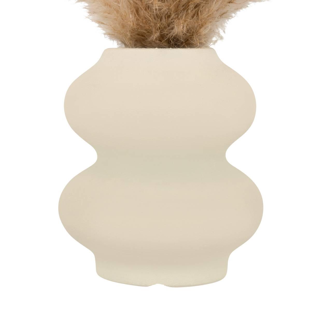 Декоративна композиция atmosphera Glen, Пампасова трева, Бяла керамична ваза, 44 cm