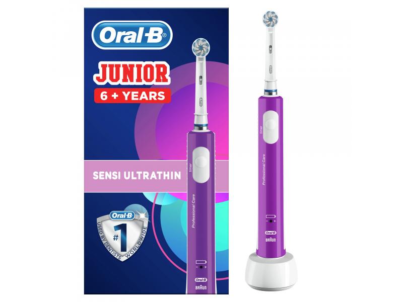 Periuță de dinți electrică Oral-B Pro 400 Junior, albă și violetă