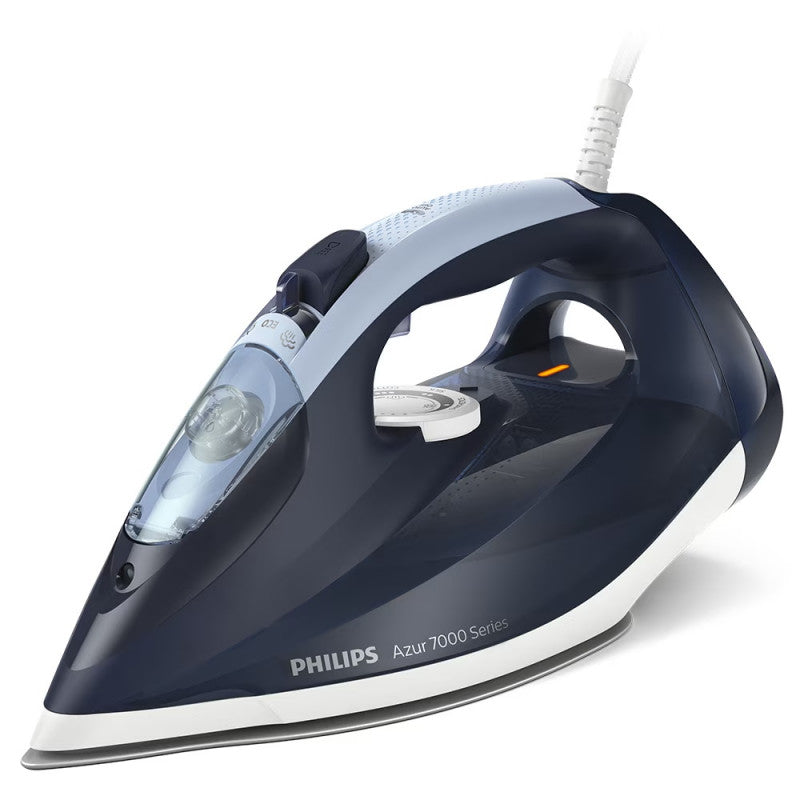 Fier de călcat Philips Azur DST7030/20, 2800 W, 50 g/min, jet de abur de 250 g, SteamGlide Plus, Albastru