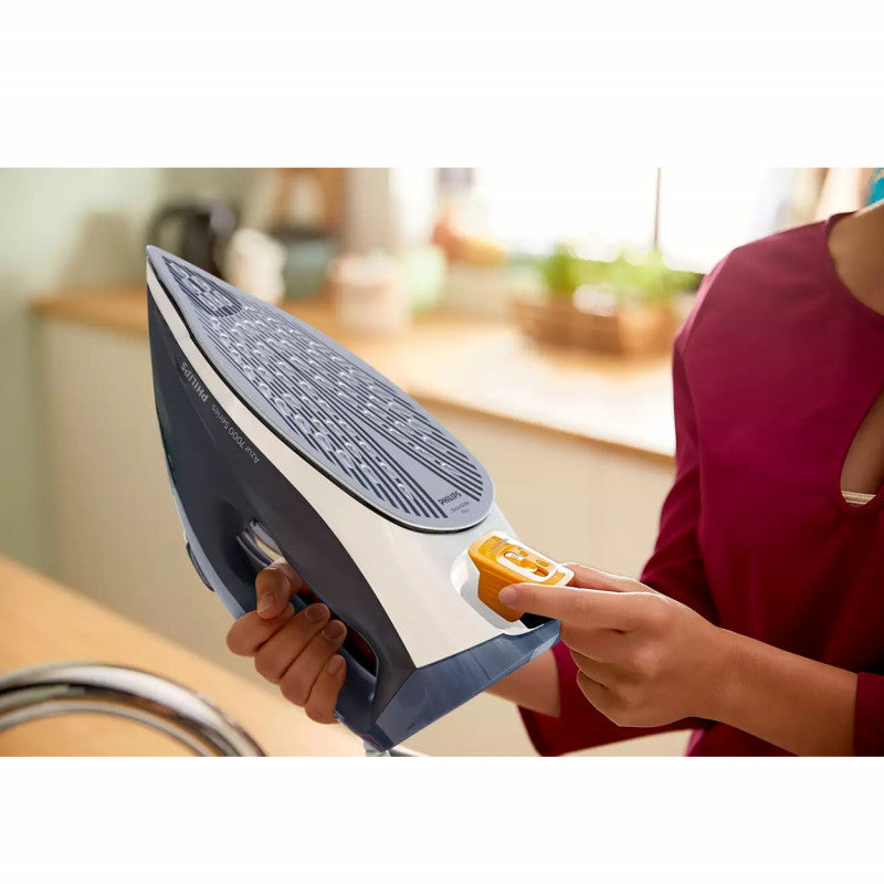 Fier de călcat Philips Azur DST7030/20, 2800 W, 50 g/min, jet de abur de 250 g, SteamGlide Plus, Albastru