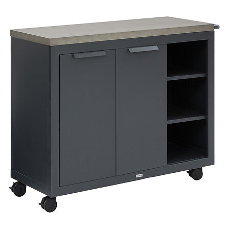 Outdoor kitchen island Oxyana 4 wheels graphite