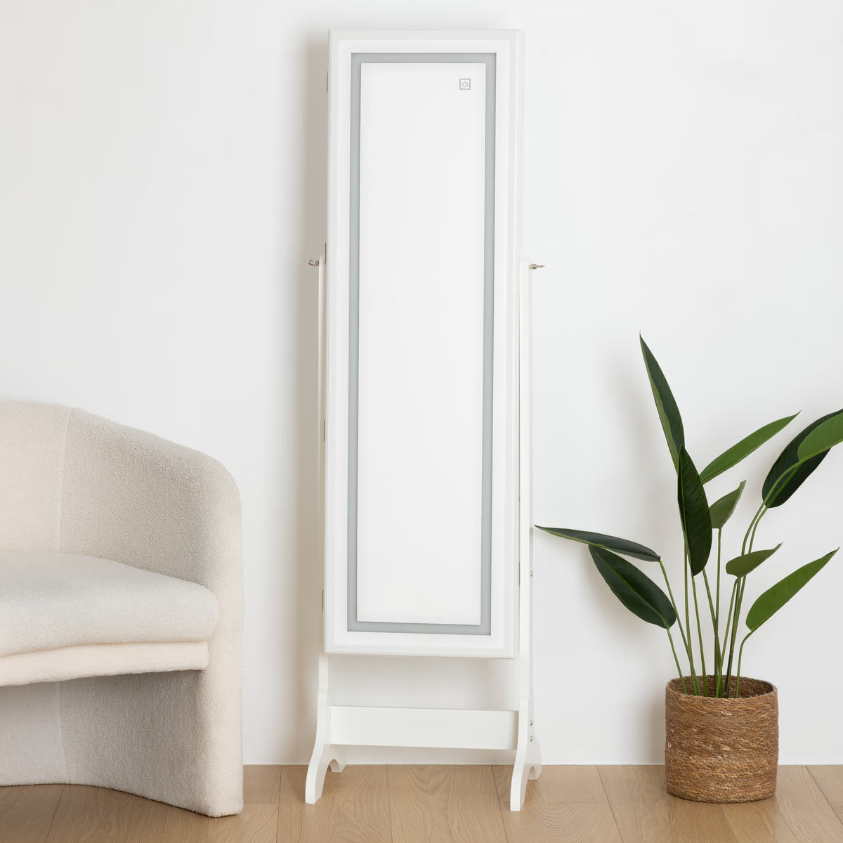 Oglindă cu spațiu de depozitare Atmosphera Bettany, 156 cm, LED, MDF