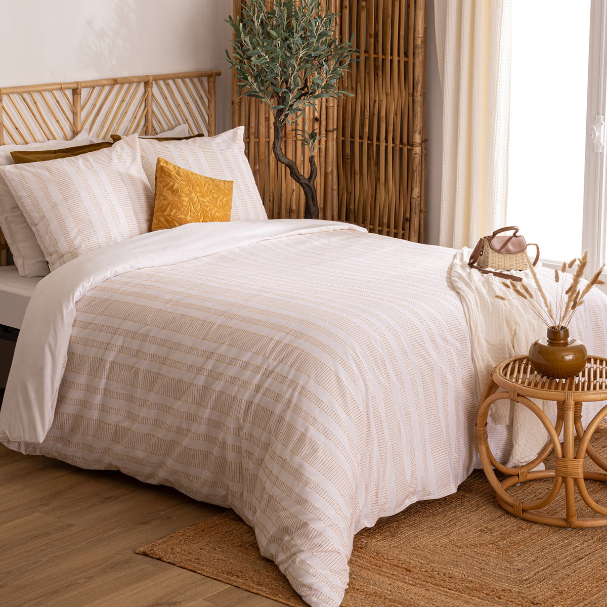 Спално бельо atmosphera Isao, Релефен памук с ефект лен