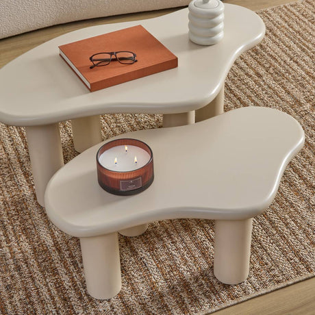Masă de cafea Atmosphera Olao 2, Ivory, 2 buc.