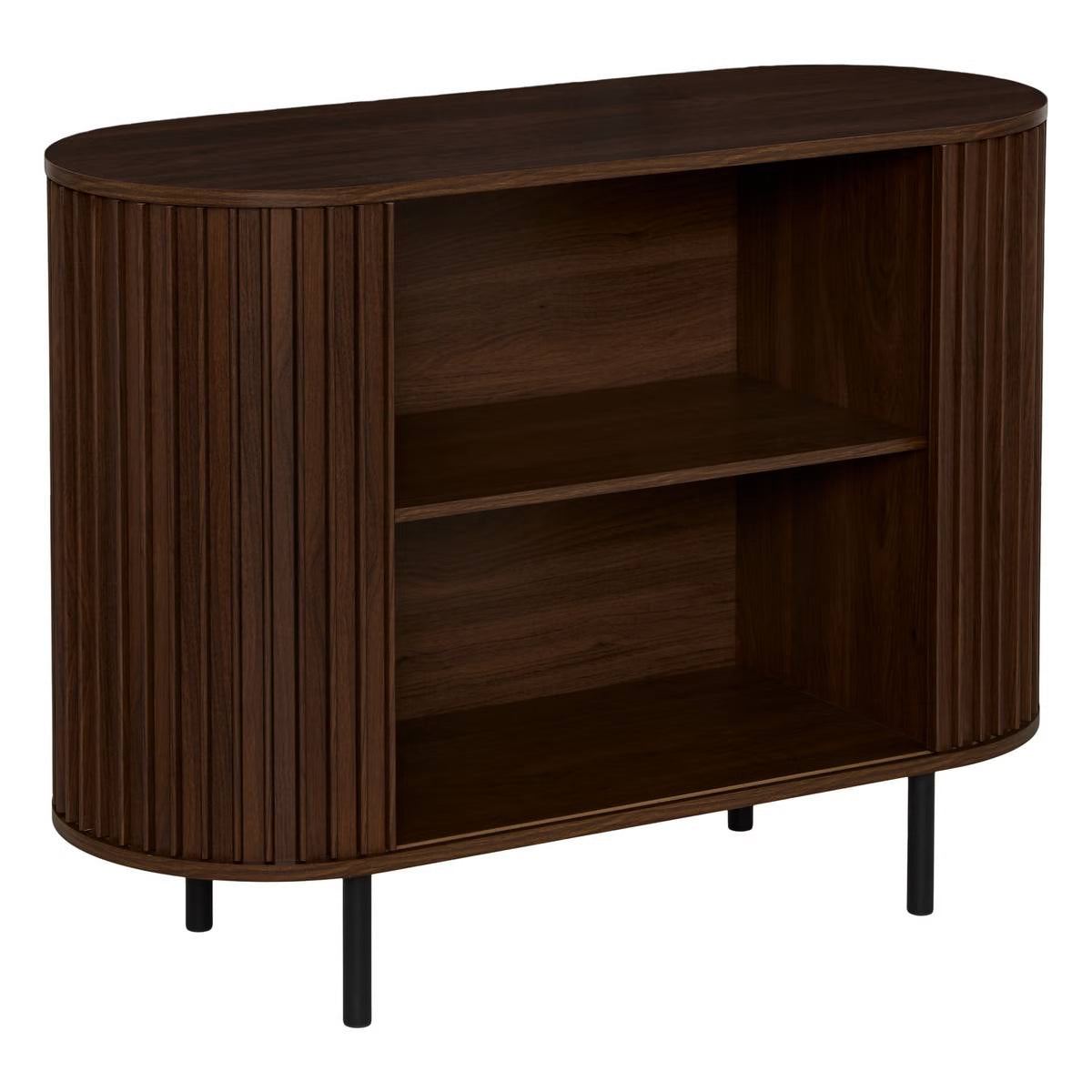 Comodă atmosphera Alcove, aspect de nuc, 2 uși glisante, 100 cm