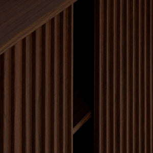 Comodă atmosphera Alcove, aspect de nuc, 2 uși glisante, 100 cm
