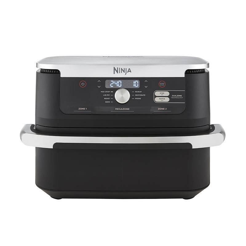 Friteuză cu aer cald Ninja Flex Drawer AF500EU, capacitate 2 kg, 2470 W, interval de temperatură 40 - 240 °C, două zone de gătit, 7 programe, negru