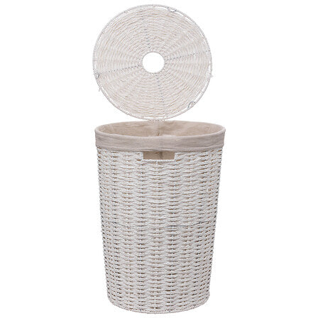 Кош за пране 5five Costa, Кръгъл, Бял, 40L