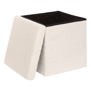 Scaun pliabil Atmosphera Jaiko, Boucle, Alb, 38x38 cm