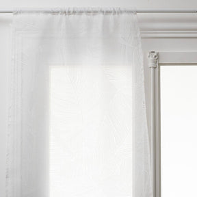 Set of 2 leaf sheer curtains 60 x 90 cm white