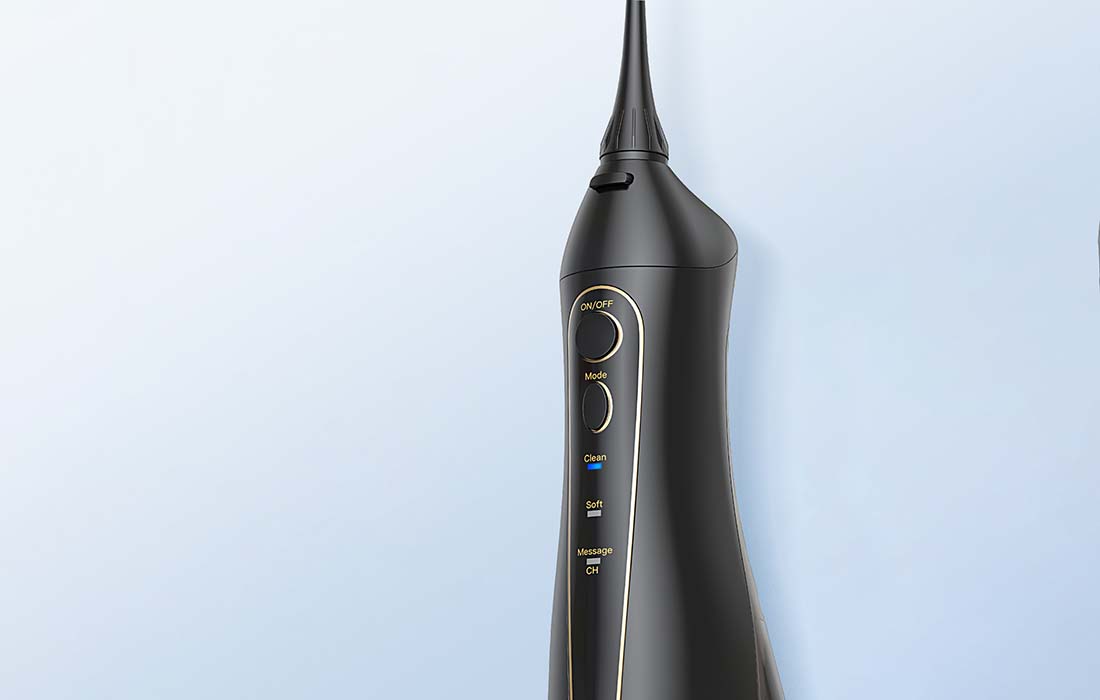 Set periuță de dinți cu ultrasunete FairyWill FW-507+FW-5020E și ață dentară, negru