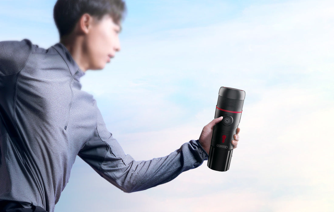 Cafetieră portabilă 3 în 1 HiBREW H4-basic cu adaptor, 80W, 15 bar, Negru