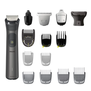 Aparat de tuns 15 în 1 Philips Multigroom MG7940/15, BeardSense, 22 de lungimi, rezistent la apă, negru/argintiu