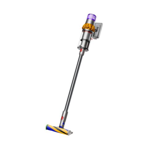 Aspirator vertical Dyson V15 Detect Absolute SV47 4469860, HEPA, Ecran LCD, 660W, Autonomie 60 min, Galben/Nichel