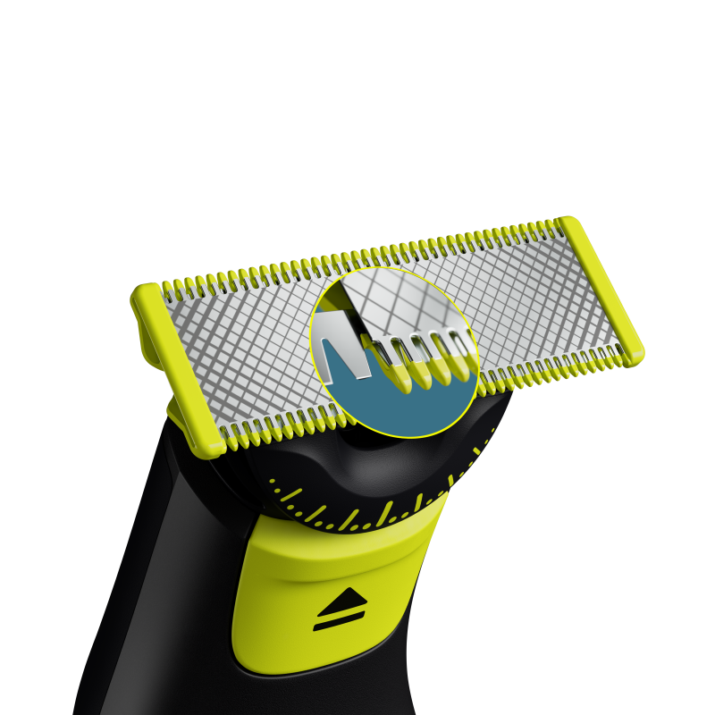 Aparat de tuns Philips Pro 360 QP6541/15, OneBlade, Durată de viață a bateriei 90 min, Indicator LED, Negru/Galben 