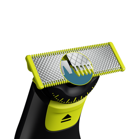 Aparat de tuns Philips Pro 360 QP6541/15, OneBlade, Durată de viață a bateriei 90 min, Indicator LED, Negru/Galben 