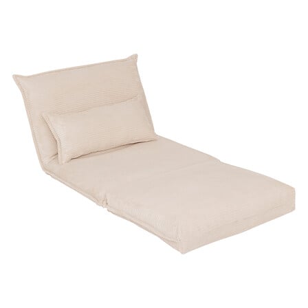 Fotoliu rabatabil Atmosphera Elois, catifea, ivory