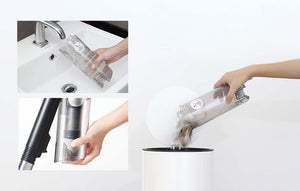 Aspirator vertical Deerma DX600, 600W, filtrare în 4 etape, 2 în 1, capacitate 0,8 l, negru