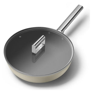 Tigaie wok Smeg KFW3001CRM 30 cm, 5,3 l, Cremă