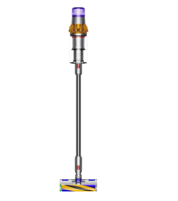 Aspirator vertical Dyson V15 Detect Absolute SV47 4469860, HEPA, Ecran LCD, 660W, Autonomie 60 min, Galben/Nichel