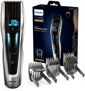 Mașină de tuns Philips HC9450/15, baterie Li-ion, 0,5-42 mm, 400 de niveluri, lame din titan, negru/argintiu
