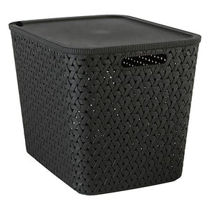 Кош за съхранение 5five Tressy, Полипропилен, 28L, Черен