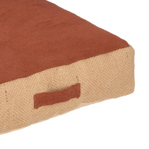 Puf pentru atmosferă de șezut Botanic, 48x48x14 cm, bumbac și iută