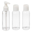 Комплект 3 шишета за пътуване 5five, PET, 100ml, Прозрачни