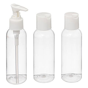 Комплект 3 шишета за пътуване 5five, PET, 100ml, Прозрачни