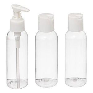 Комплект 3 шишета за пътуване 5five, PET, 100ml, Прозрачни