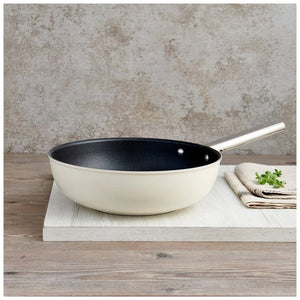 Tigaie wok Smeg KFW3001CRM 30 cm, 5,3 l, Cremă