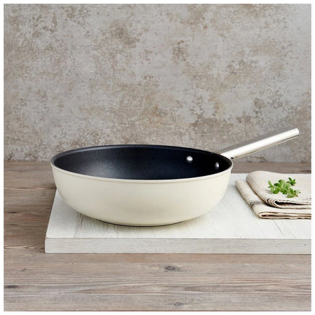 Tigaie wok Smeg KFW3001CRM 30 cm, 5,3 l, Cremă