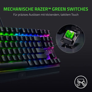 Tastatură de gaming Razer BlackWidow V3 TKL, switch-uri optice verzi, neagră