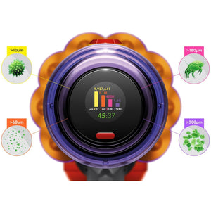 Aspirator vertical Dyson V12 Detect Absolute 2023, 3 moduri de curățare, 545W, negru/galben