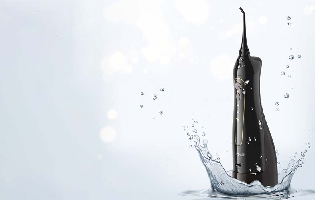 Set periuță de dinți cu ultrasunete FairyWill FW-507+FW-5020E și ață dentară, negru