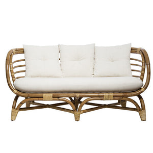 Canapea Atmosphera Farah cu două locuri, Ratan, Alb, 152x80.5x75 cm