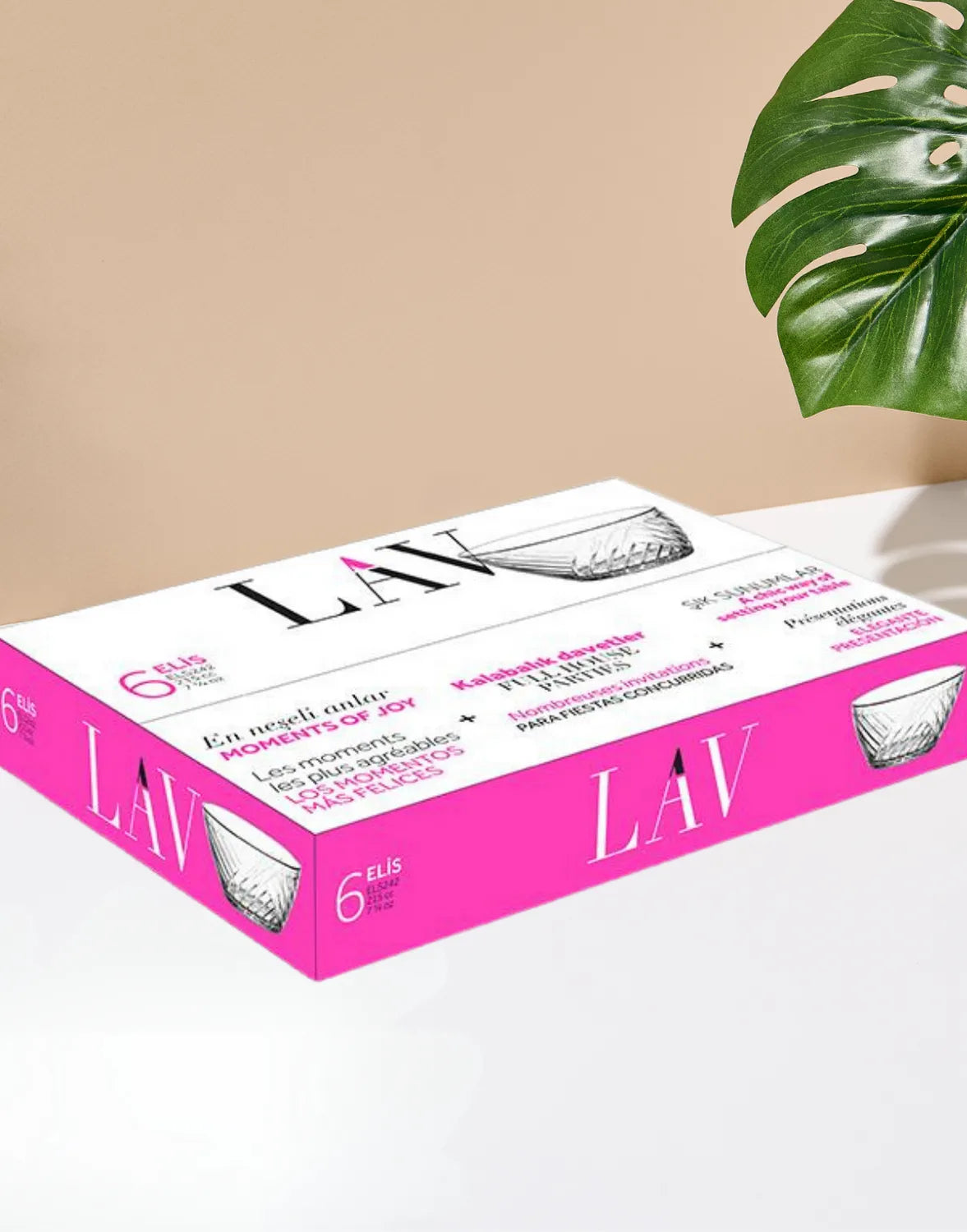 Set de boluri de sticlă LAV Els, 215 ml, 6 buc.