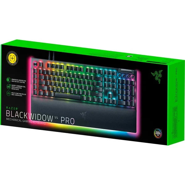 Tastatură de gaming Razer BlackWidow V4 Pro, switch-uri optice galbene