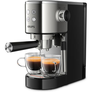 Espressor Krups Virtuoso XP442C11, 15 bar, 1400 W, Tehnologie Thermoblock, Capacitate 1 l, Argintiu/Negru