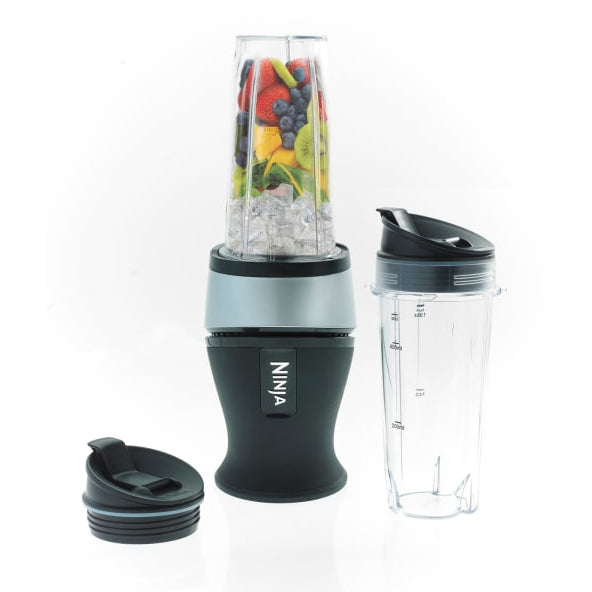 Blender Ninja QB3001EUS, 700W, 2x470 ml, 18000 rpm, Tehnologie Ninja Blade, Negru/Gri