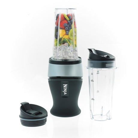 Blender Ninja QB3001EUS, 700W, 2x470 ml, 18000 rpm, Tehnologie Ninja Blade, Negru/Gri