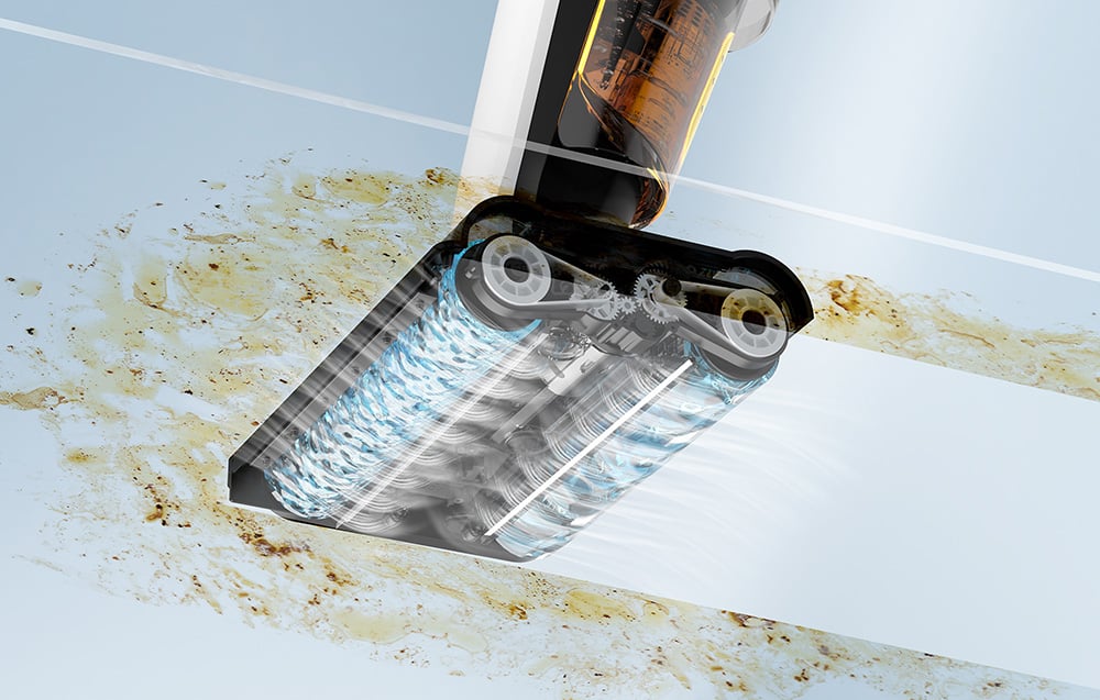 Aspirator vertical cu funcție de mop Deerma DEM-VX20W, 420W, Capacitate 500/600ml, IPX4, Alb