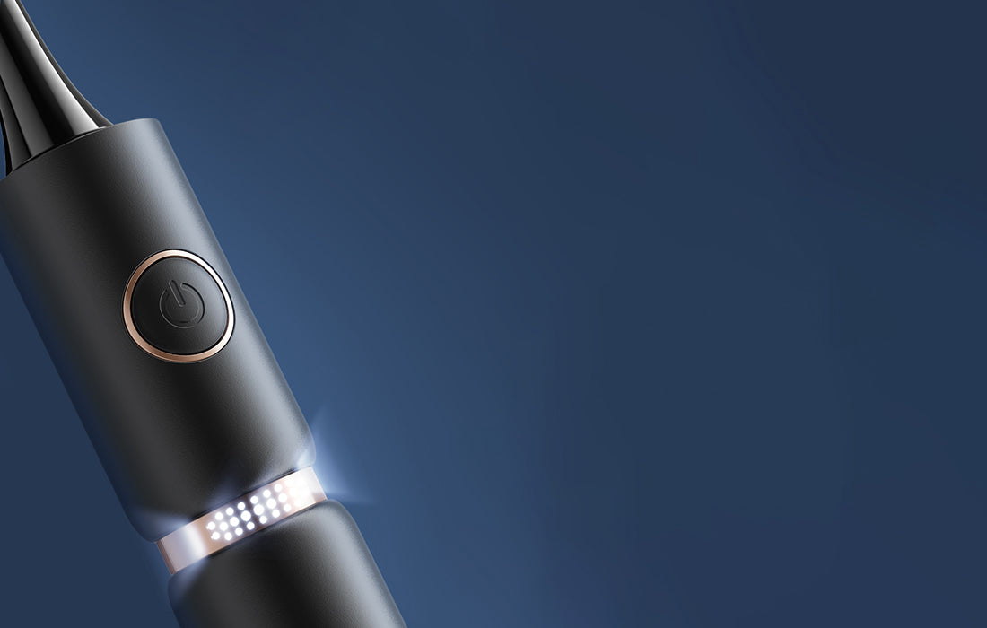 Periuță de dinți cu ultrasunete FairyWill PRO FW-P11 Periuță de dinți sonică cu vârfuri și husă, Neagră