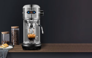 Espressor semiautomat HiBREW H11, 19 bar, 1450W, 1.1l, Argintiu